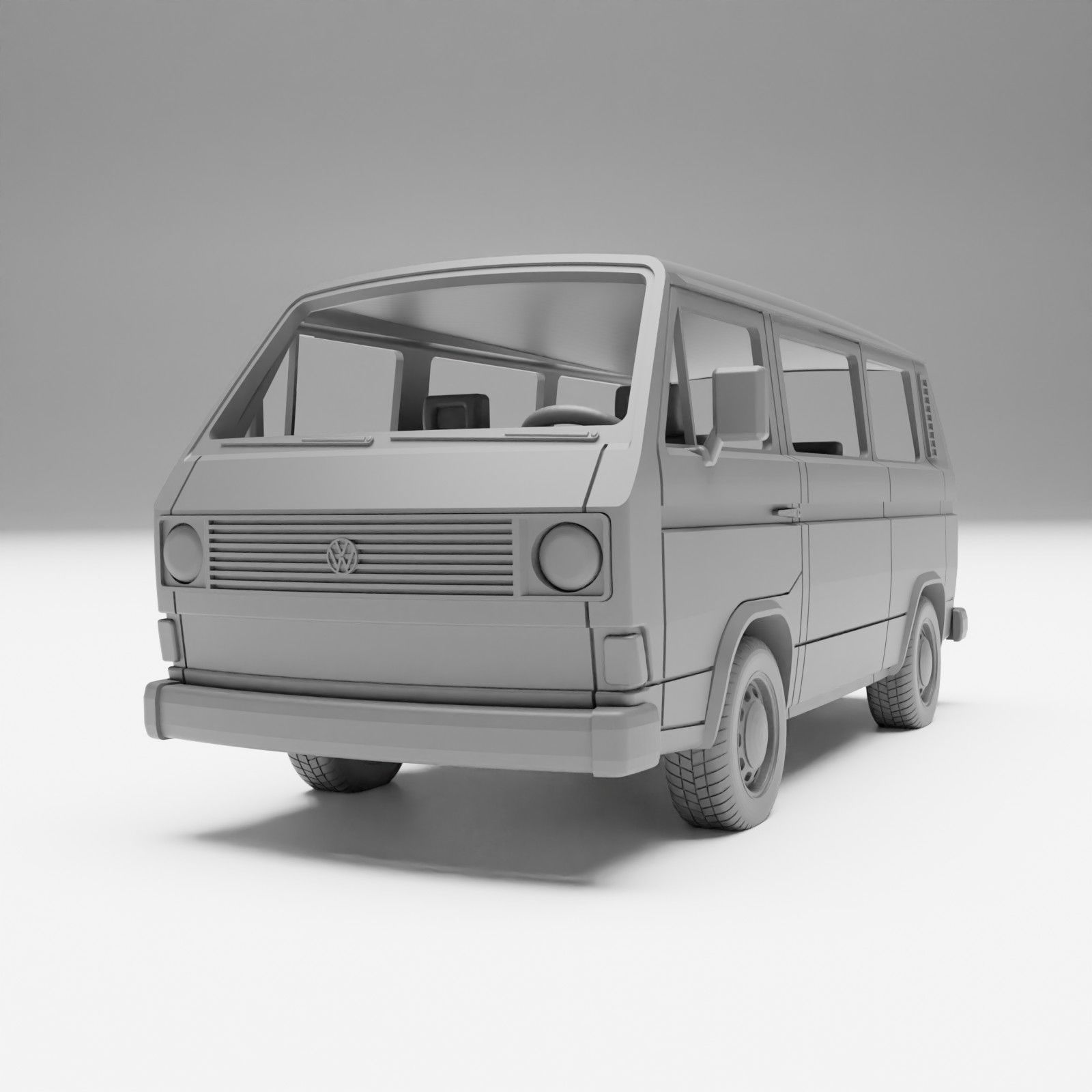 VW T3 - H0 scale van model kit 3D print model_14