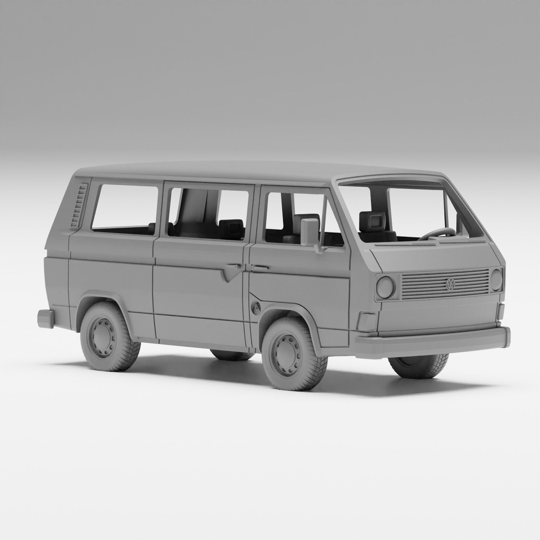 VW T3 - H0 scale van model kit 3D print model_13