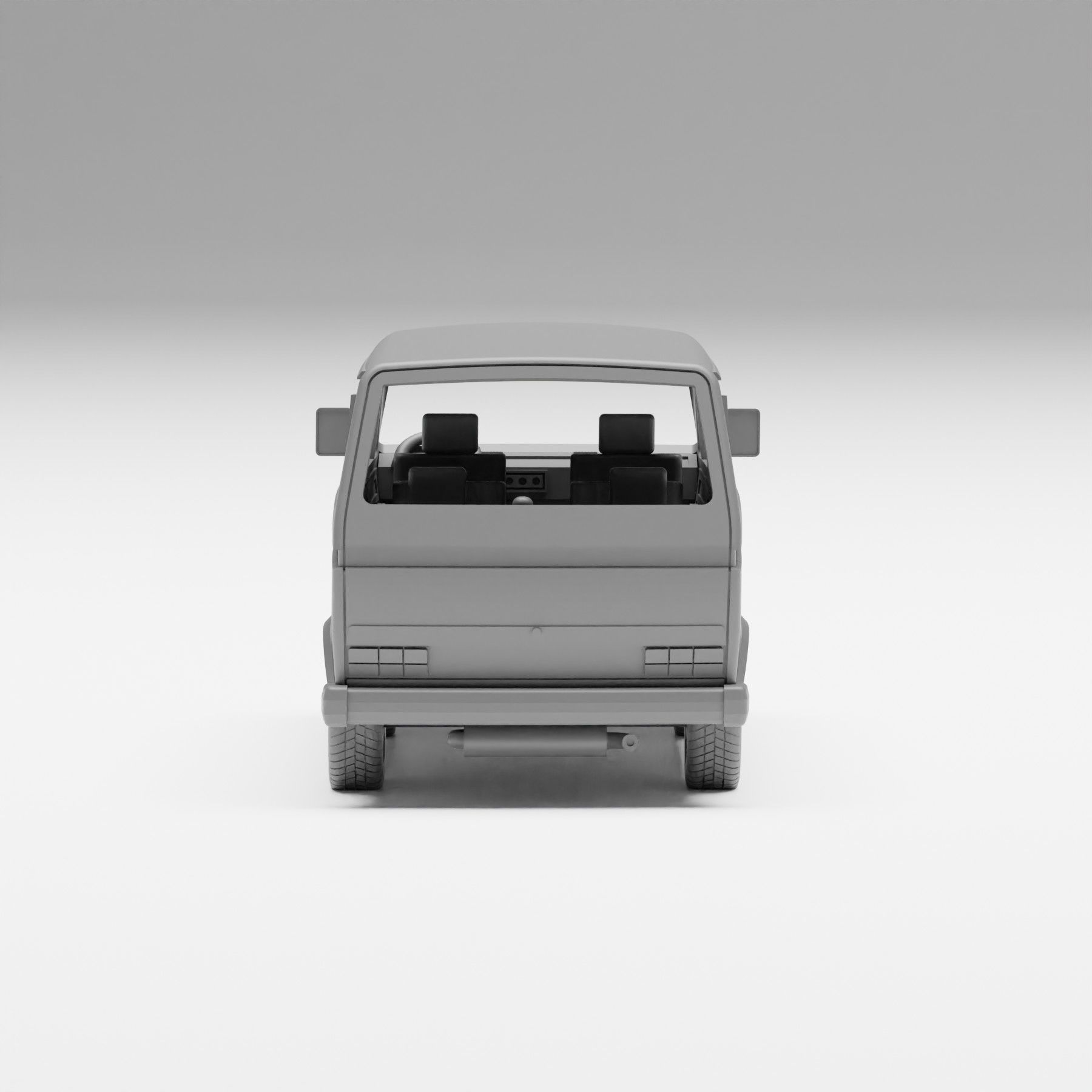 VW T3 - H0 scale van model kit 3D print model_9
