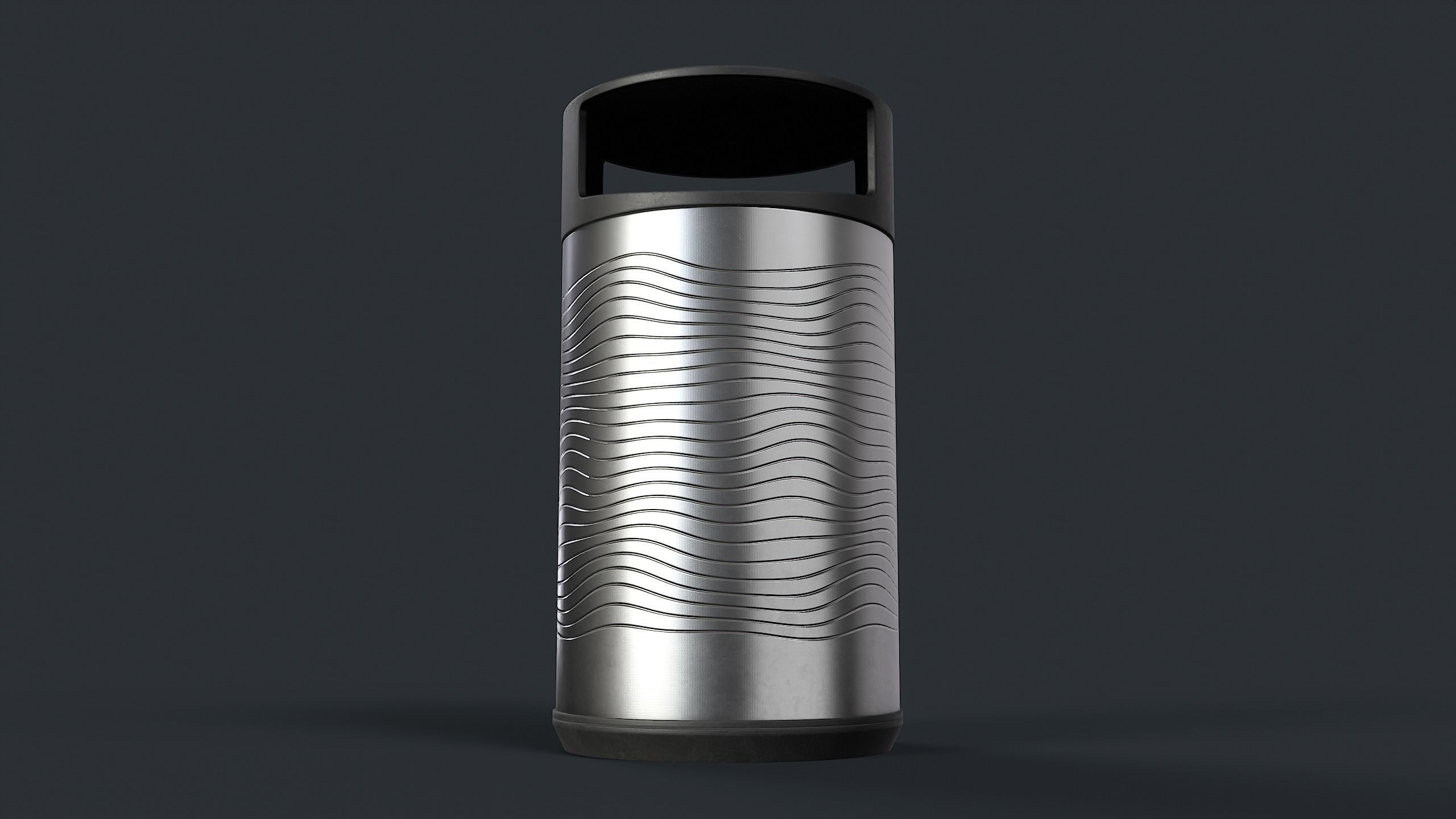 Street Trash Can 26 PBR Game Ready Low-poly 3D model_5