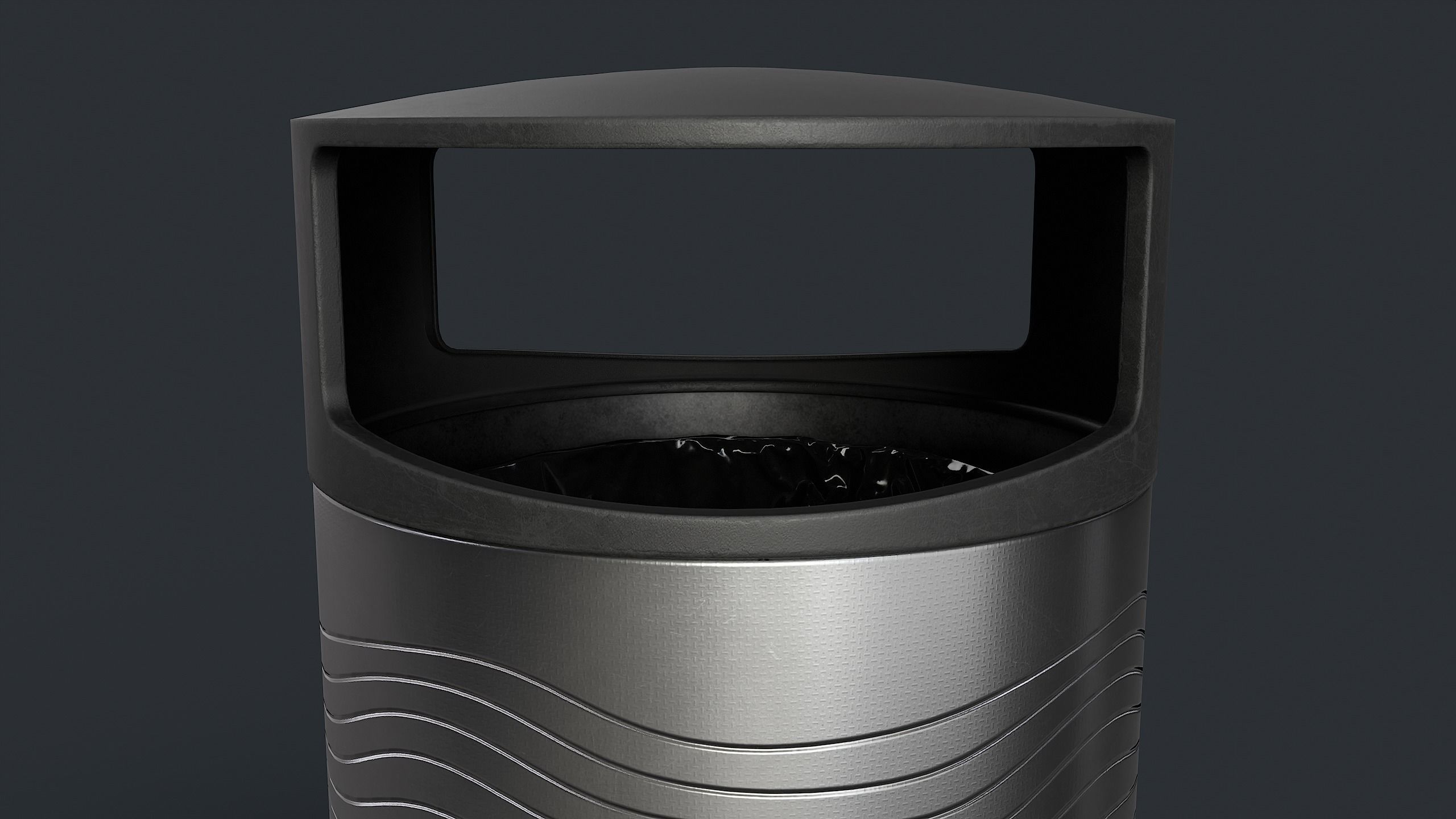 Street Trash Can 26 PBR Game Ready Low-poly 3D model_9