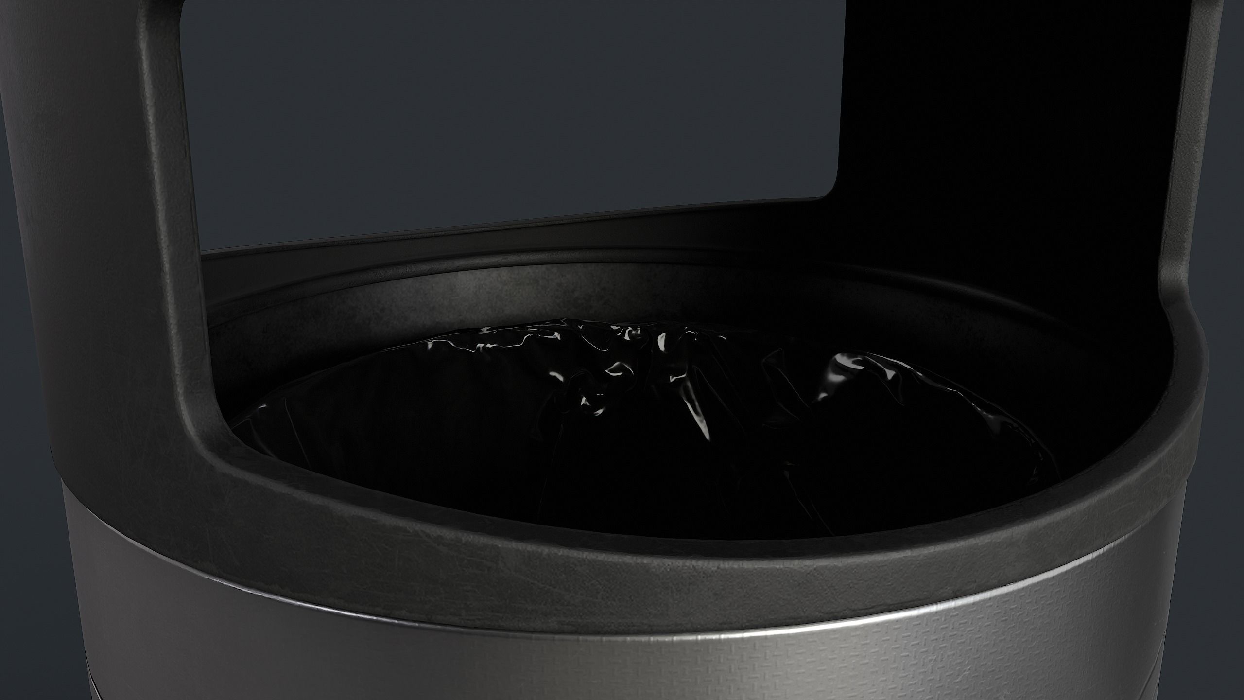 Street Trash Can 26 PBR Game Ready Low-poly 3D model_13