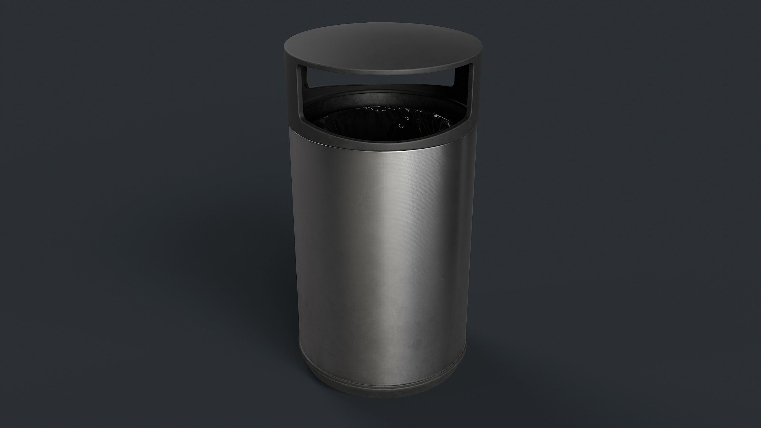 Street Trash Can 26 PBR Game Ready Low-poly 3D model_15