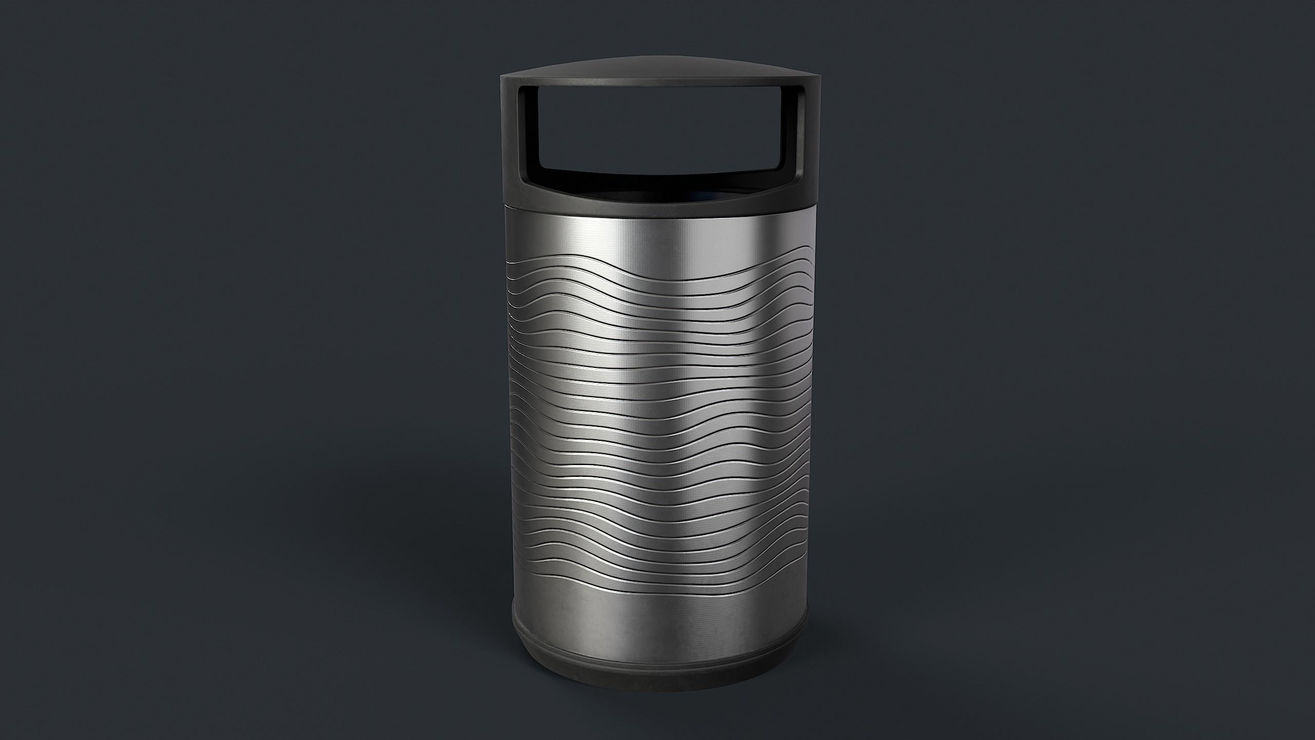 Street Trash Can 26 PBR Game Ready Low-poly 3D model_4