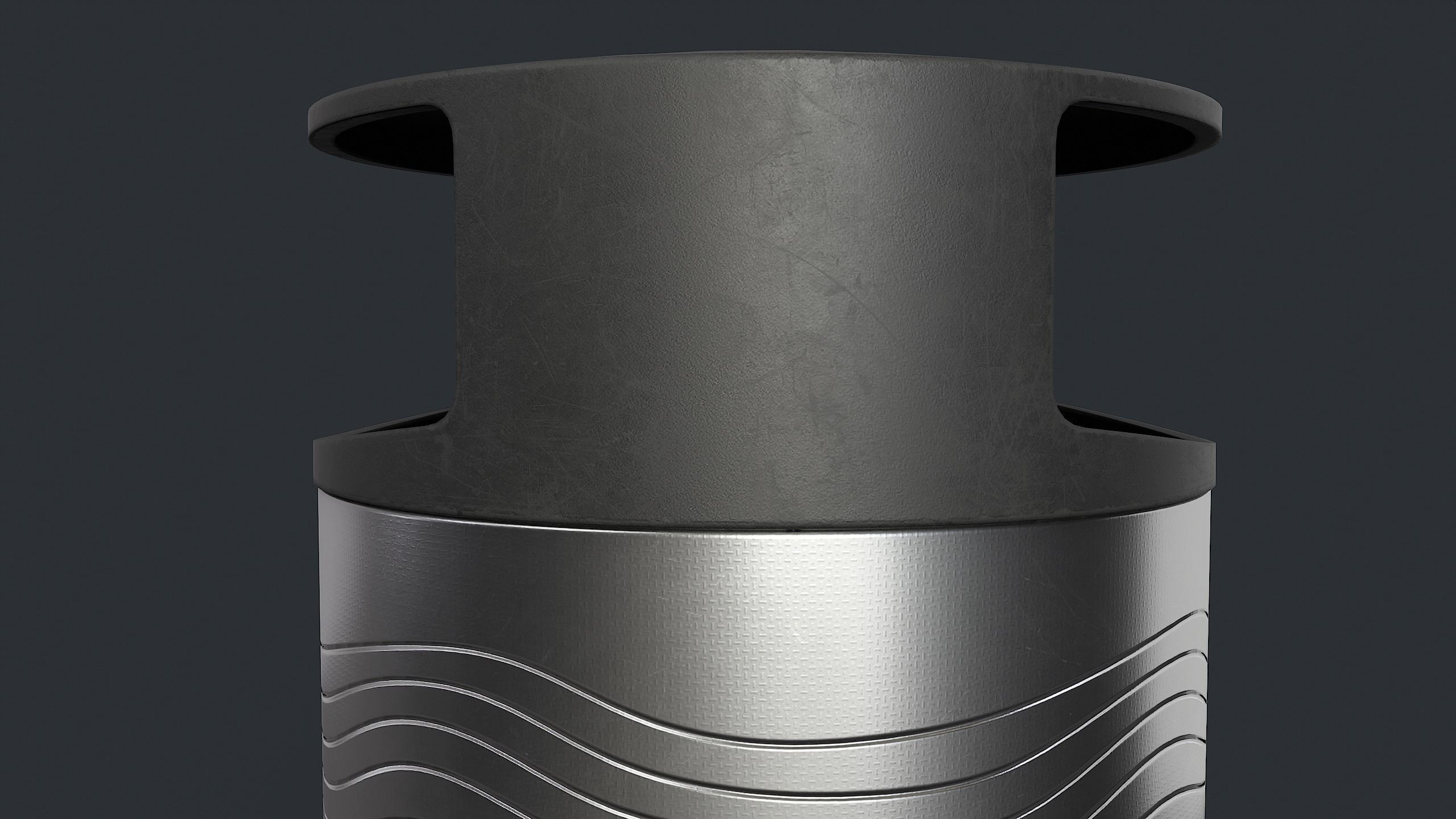 Street Trash Can 26 PBR Game Ready Low-poly 3D model_10