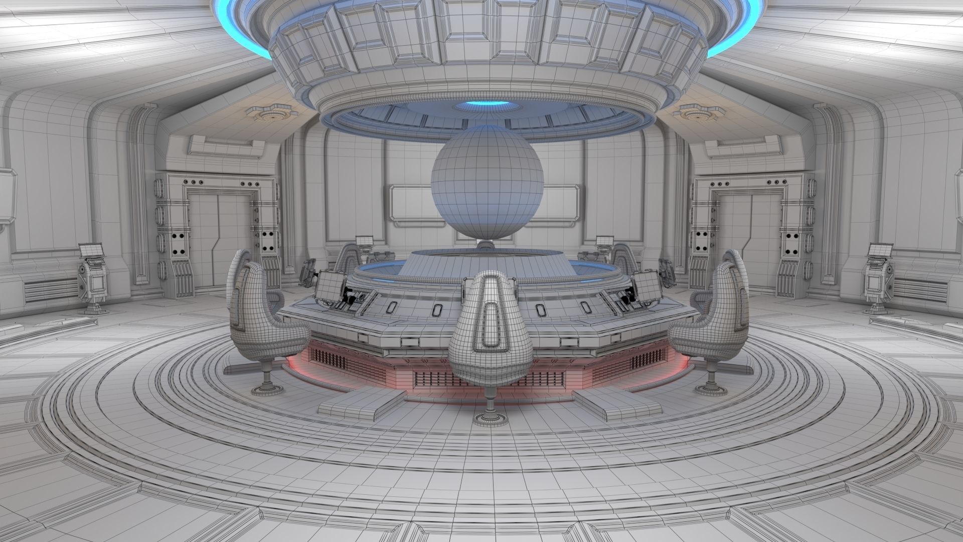 Sci Fi Interior Station 3D model_12