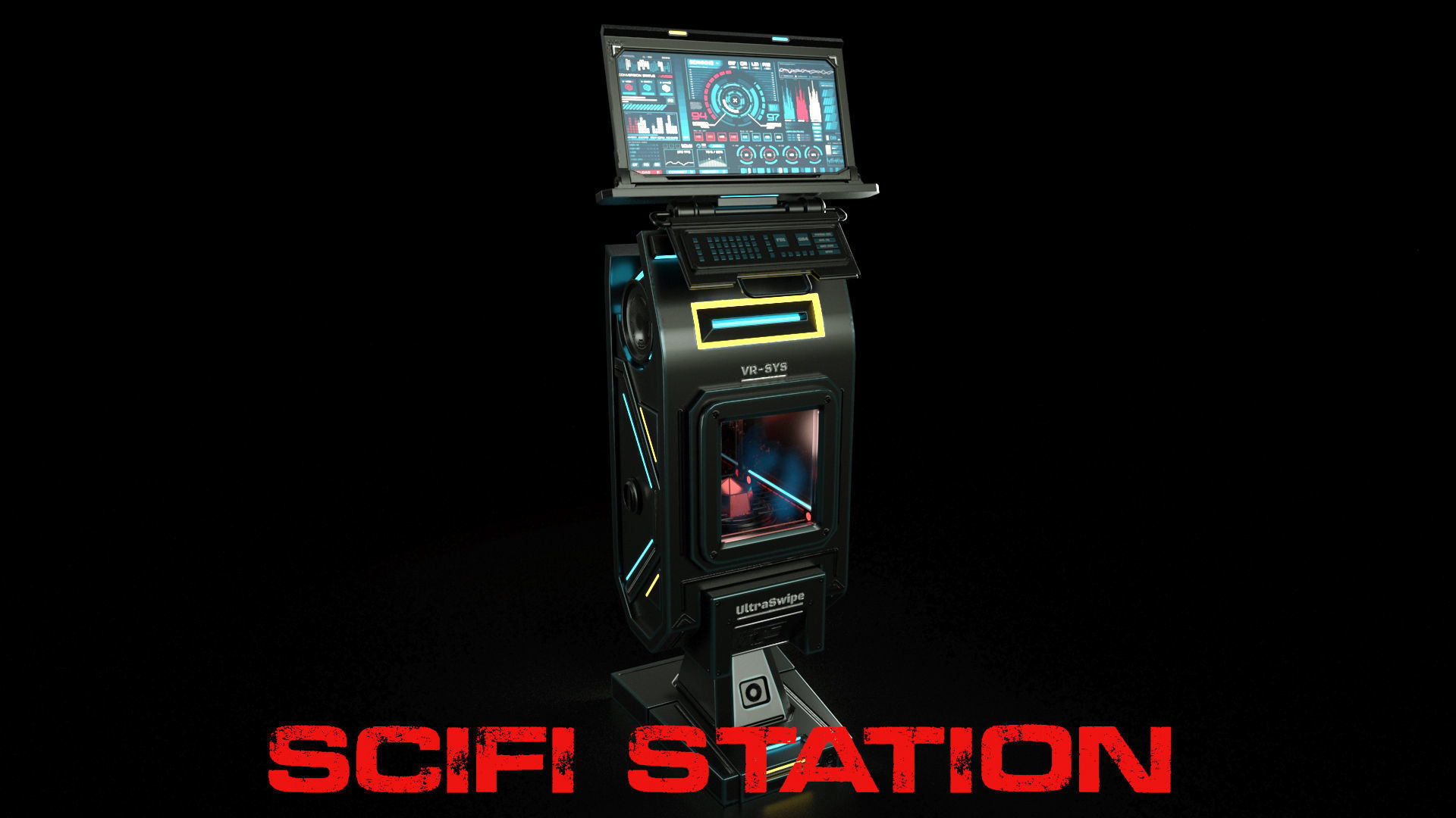 Sci Fi Interior Station 3D model_8