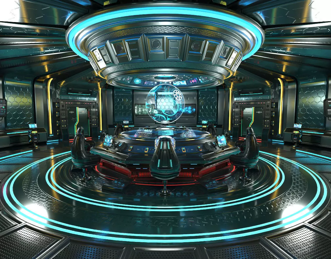 Sci Fi Interior Station 3D model_0