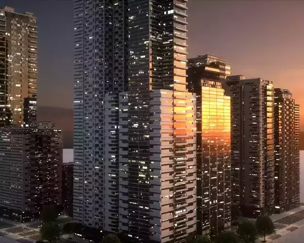 City Block Type B02 3D model