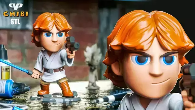 Luke Skywalker Chibi STL for 3D Printing ChibiSTL 3DXM 3D print model