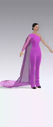 One shoulder jumpsuit vual slevee 