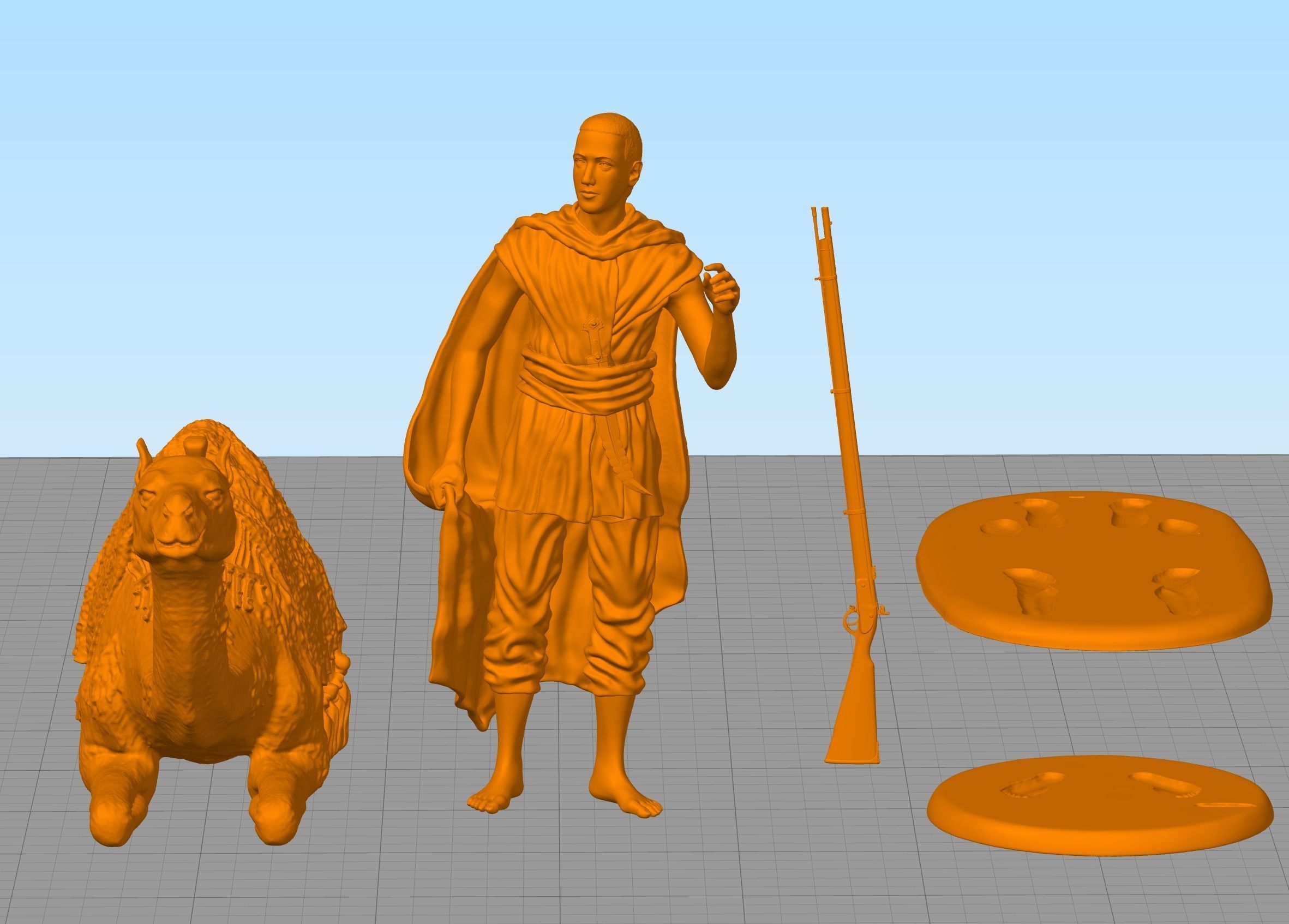 Russian writer poet Nikolai Gumilev and Camel 3D print model_2