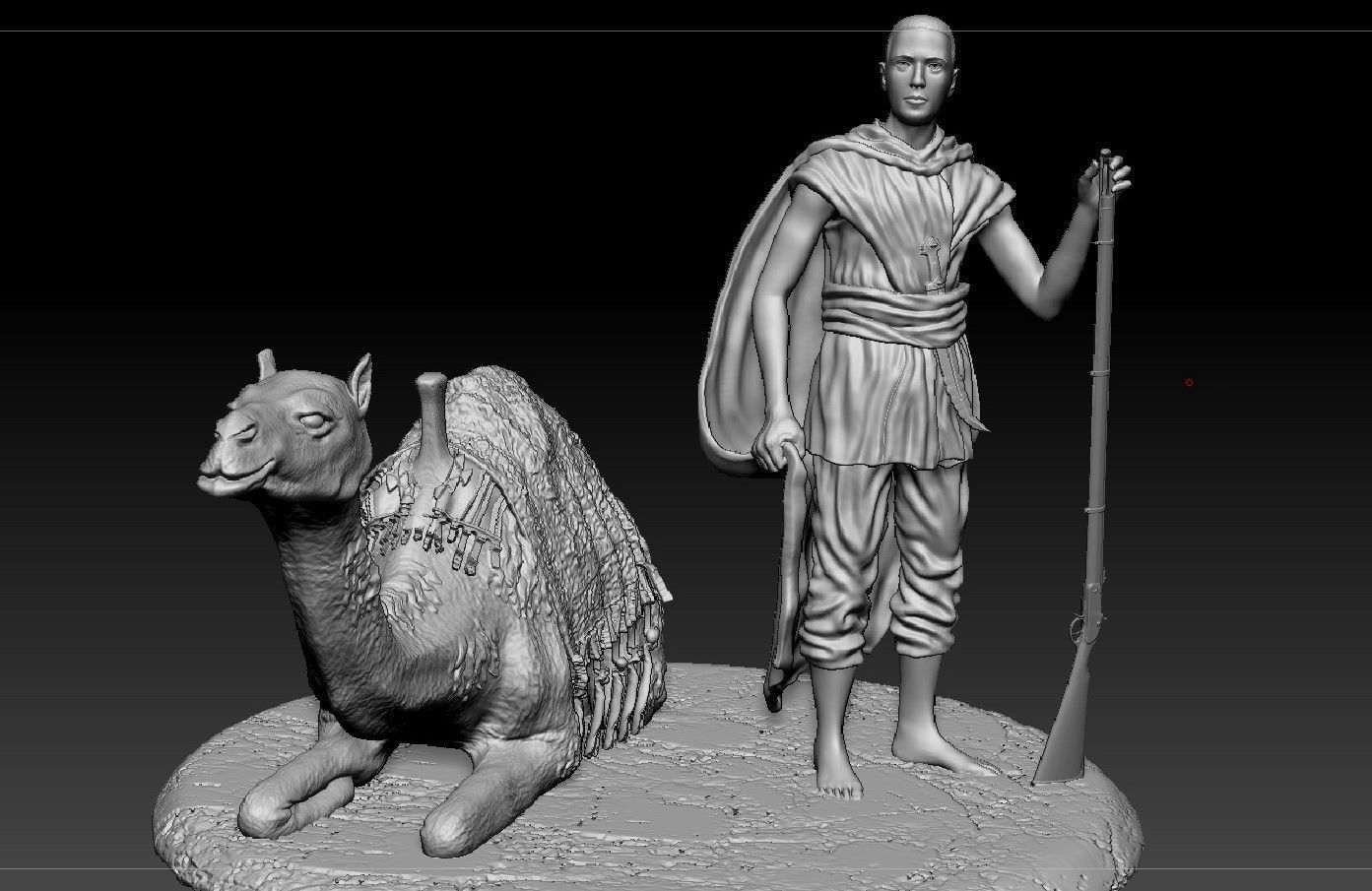 Russian writer poet Nikolai Gumilev and Camel 3D print model_1