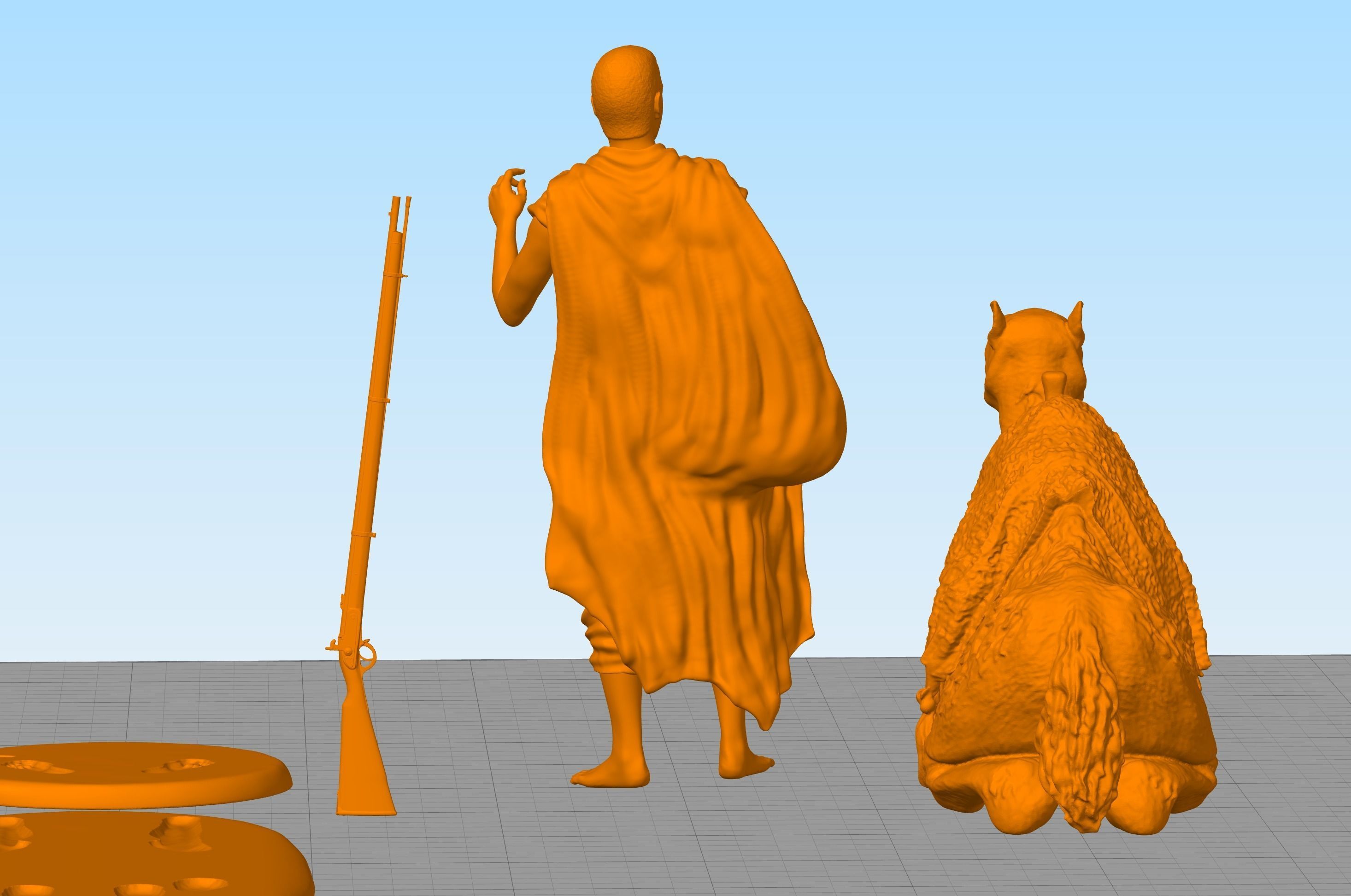 Russian writer poet Nikolai Gumilev and Camel 3D print model_3