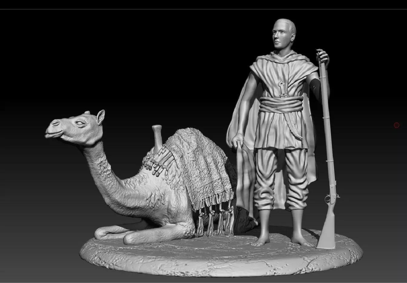 Russian writer poet Nikolai Gumilev and Camel 3D print model_0