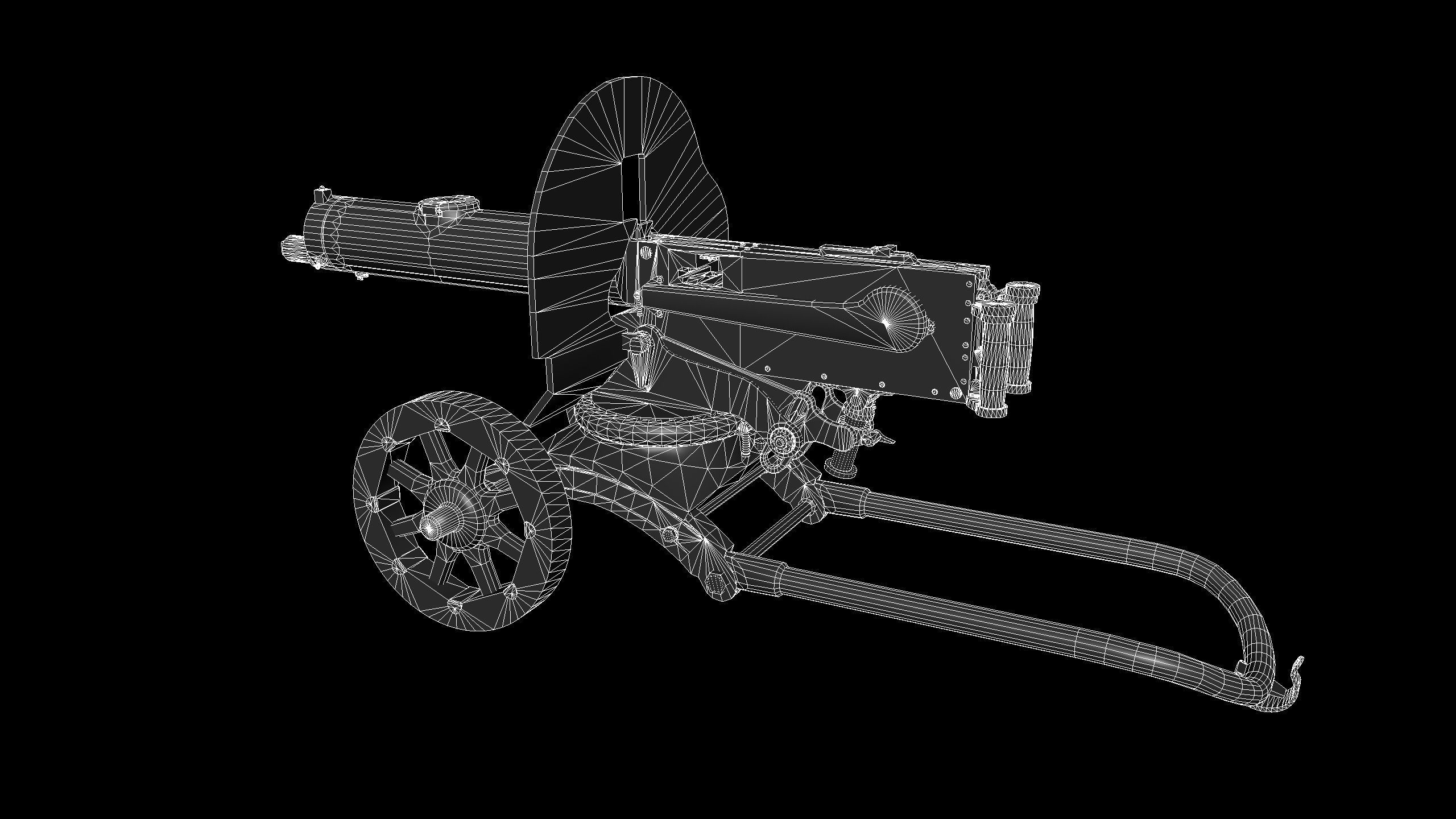 Machine gun Maxim Low-poly 3D model_5