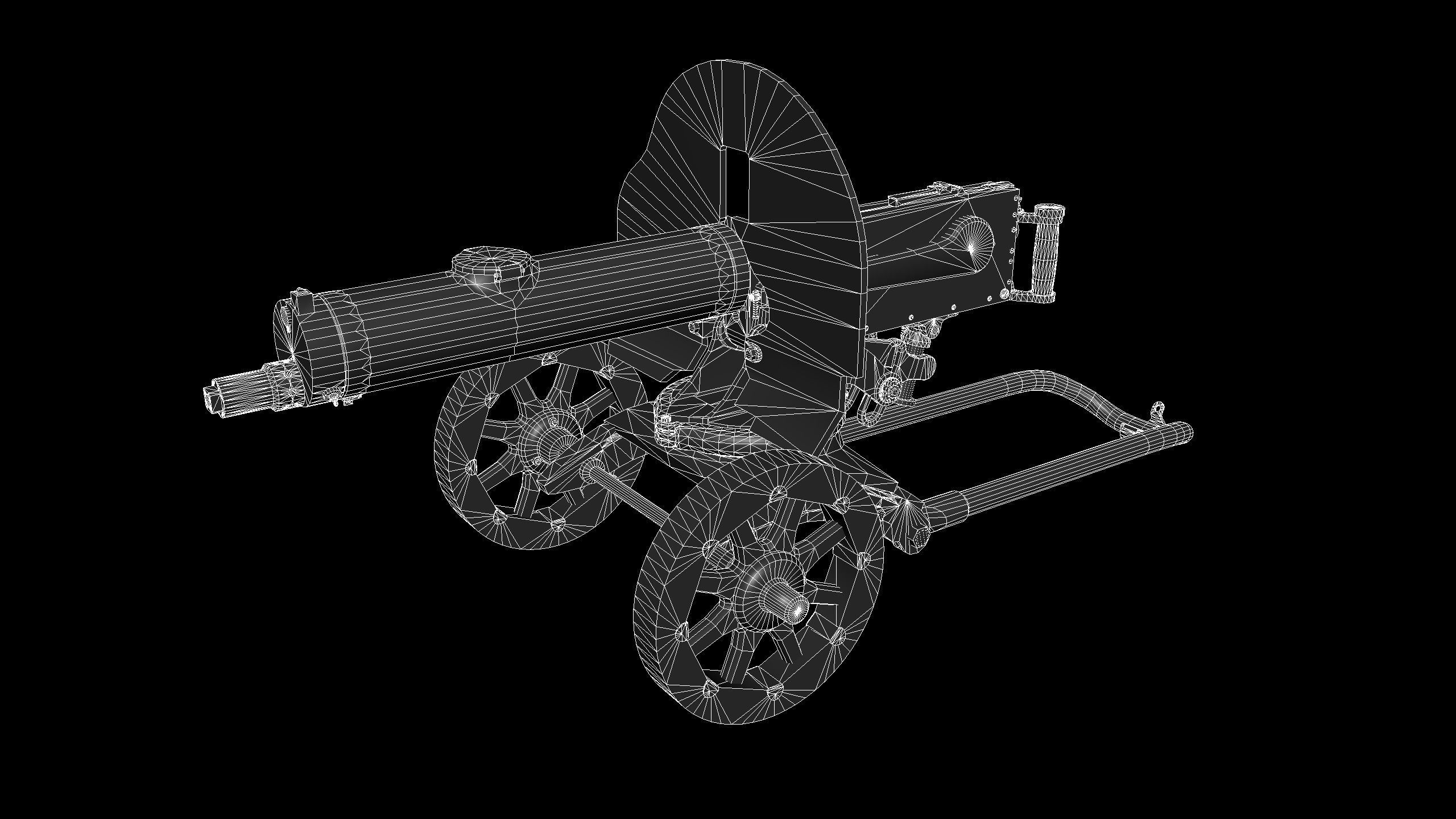 Machine gun Maxim Low-poly 3D model_6