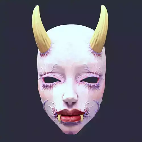 japanese style horror female demon mask
