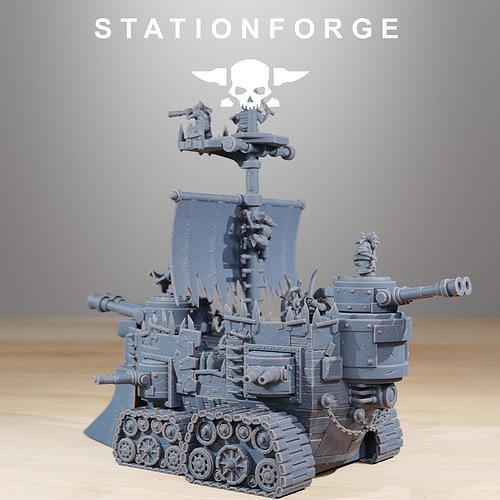 Gobs Short Pearl Battle Ship 3D print model 4