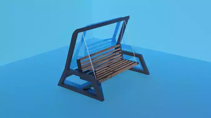 High poly animated swing 3D model