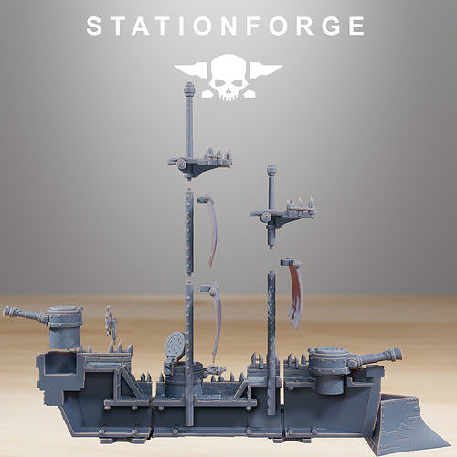 Gobs Pearl Battle Ship 3D print model 3