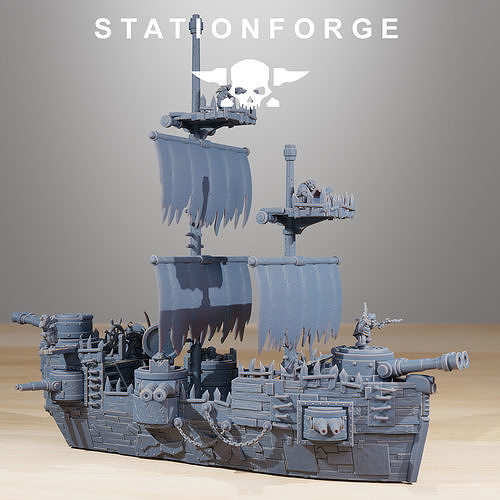 Gobs Pearl Battle Ship 3D print model 2