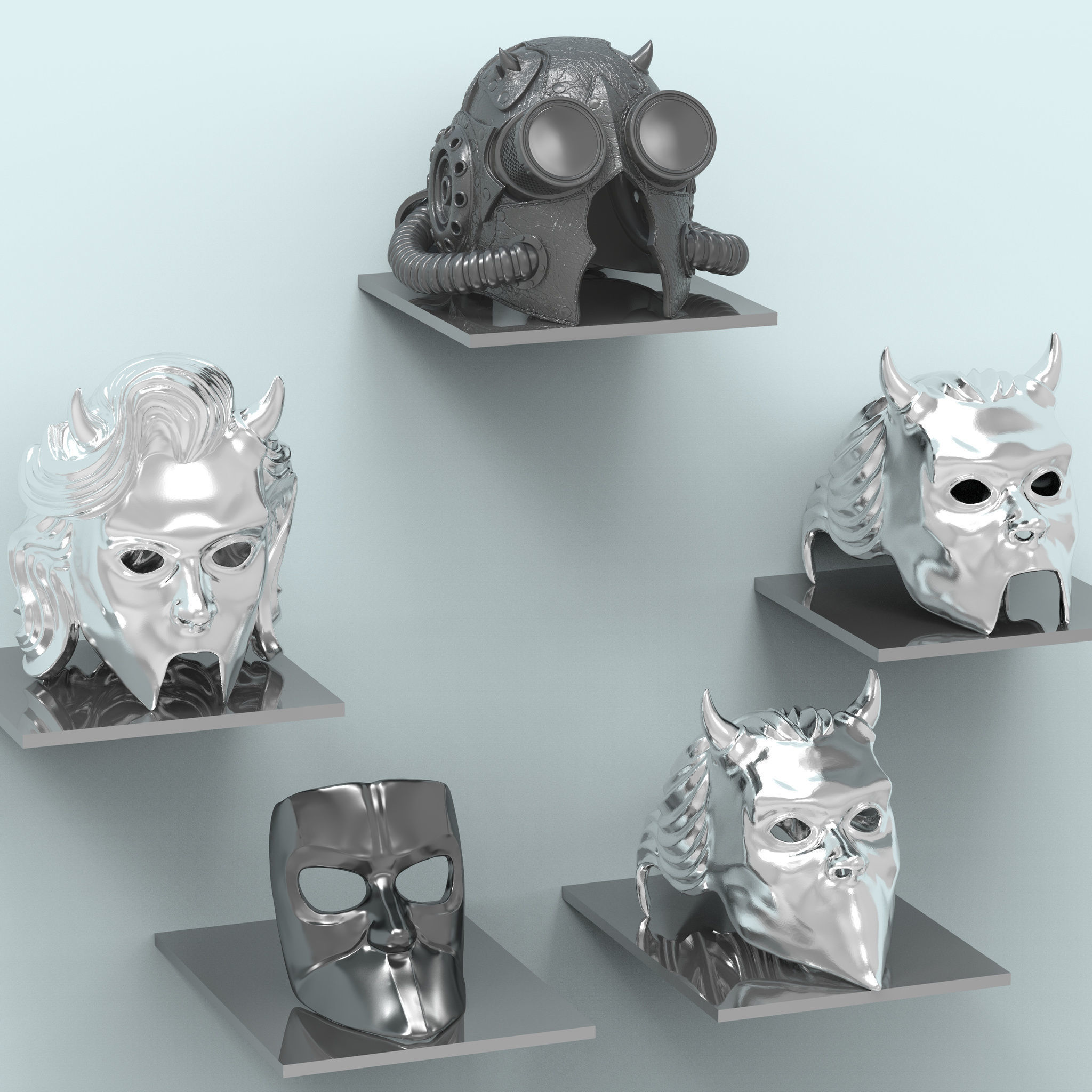 Collection of masks from the band GHOST BC 3D print model_2