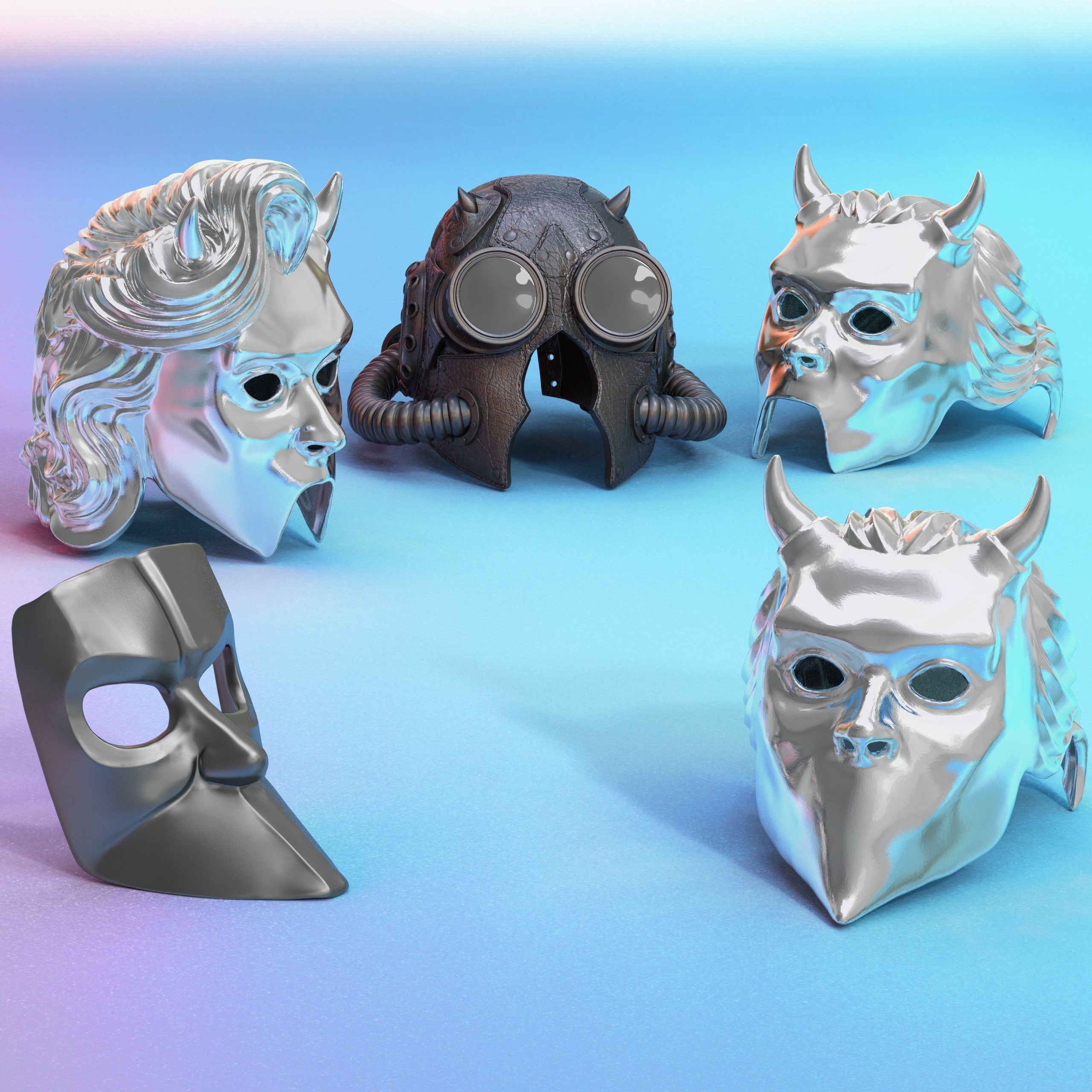 Collection of masks from the band GHOST BC 3D print model_1