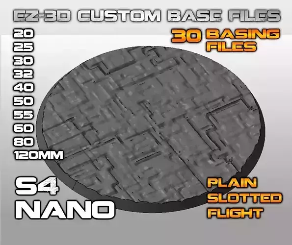 S4 - NANO 20-120mm Round Bases 3D print model