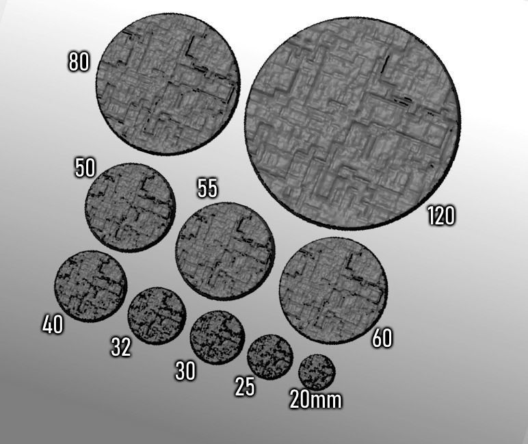 S4 - NANO 20-120mm Round Bases 3D print model_1