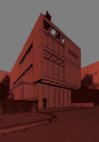 Office Building Cloudy and Sunny Full Scenes 3D model 5