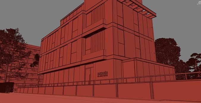 Office Building Cloudy and Sunny Full Scenes 3D model 6