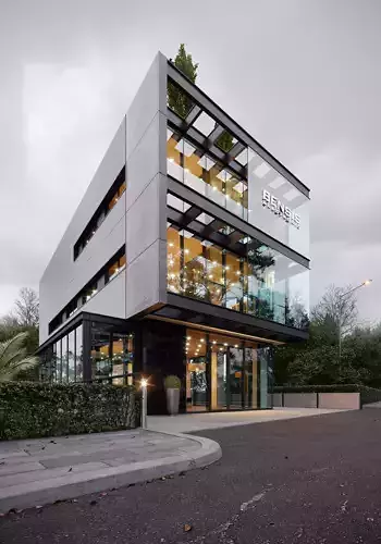 Office Building Cloudy and Sunny Full Scenes 3D model