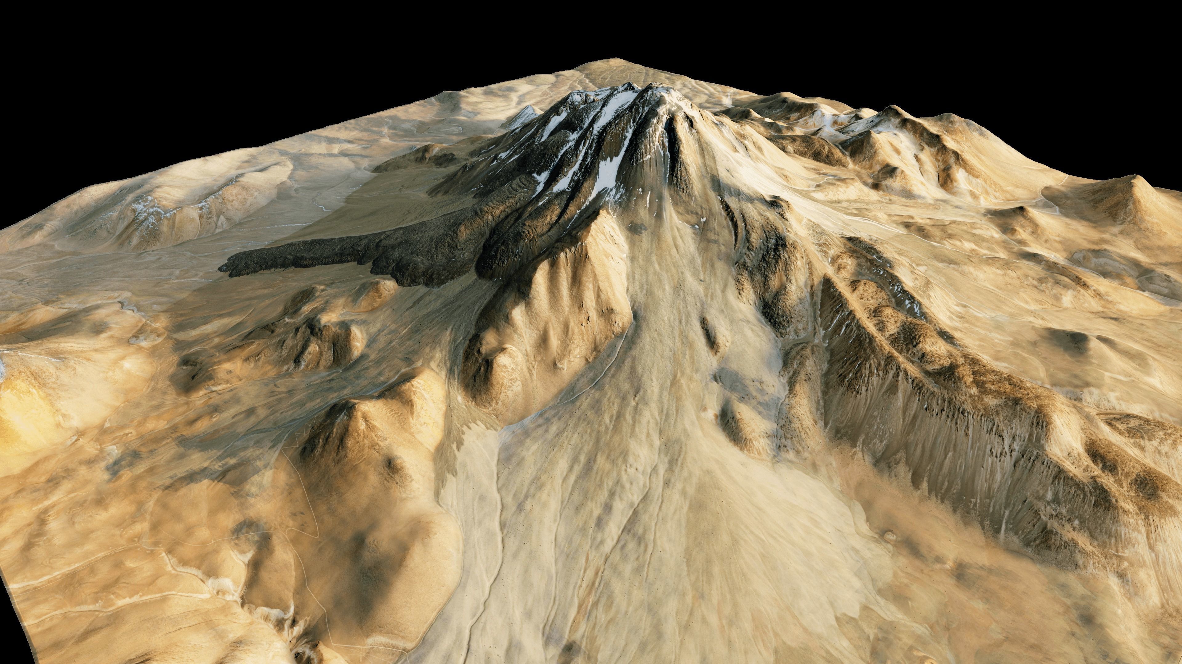 llullaillaco volcano 3d model terrain 3D model_3