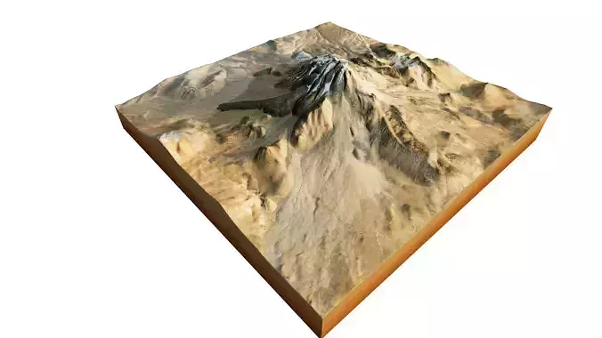 llullaillaco volcano 3d model terrain 3D model