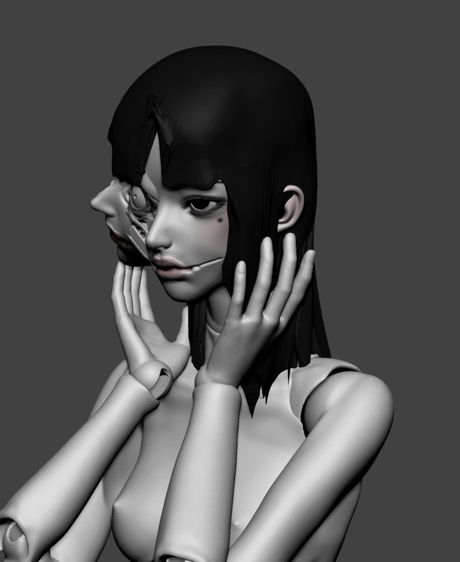BJD girl doll inspired -Tomie by Junji Ito- 3D print model_12
