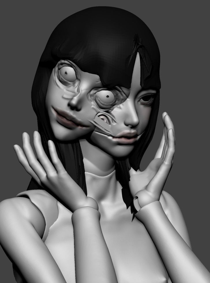 BJD girl doll inspired -Tomie by Junji Ito- 3D print model_1