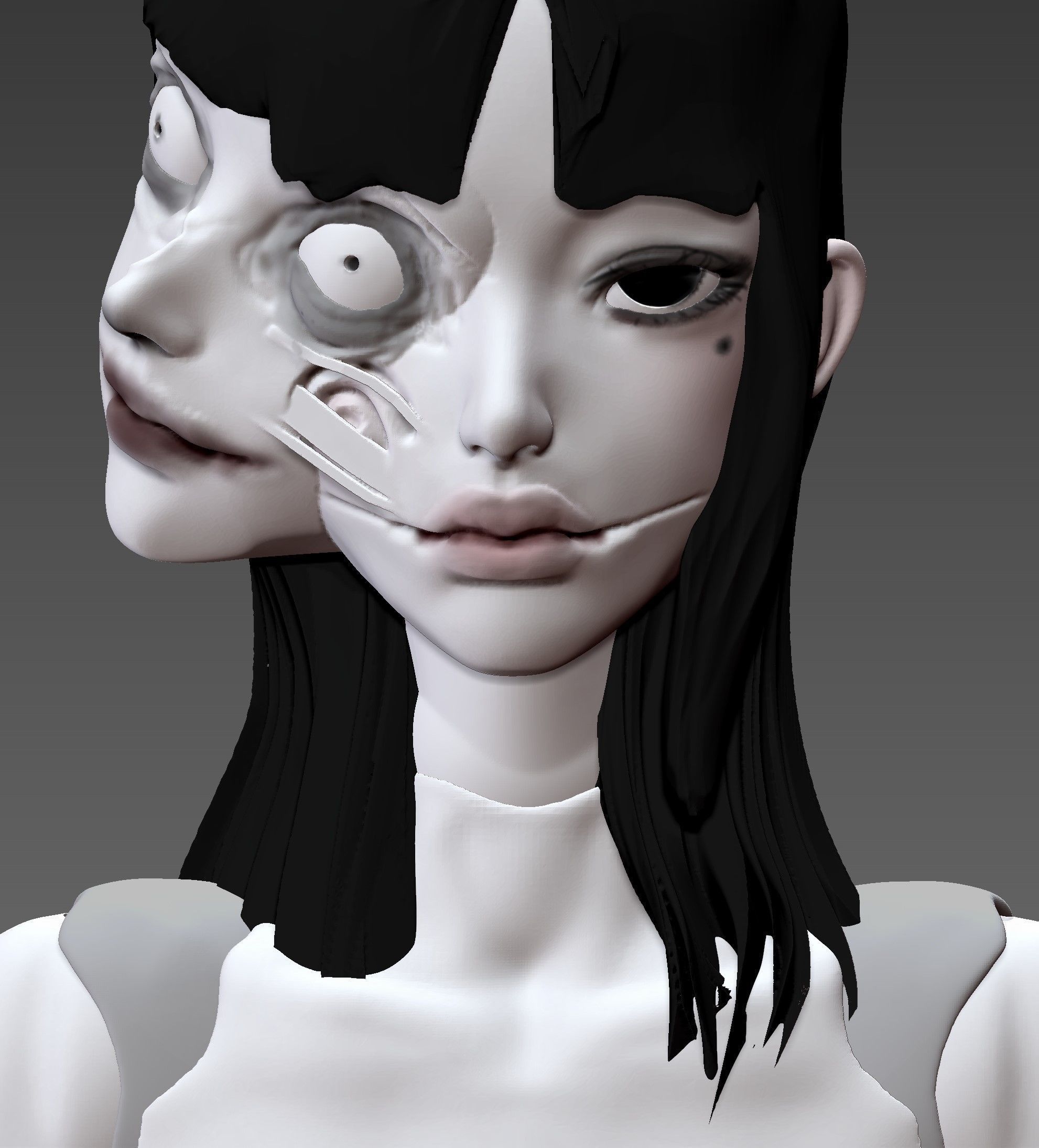 BJD girl doll inspired -Tomie by Junji Ito- 3D print model_14