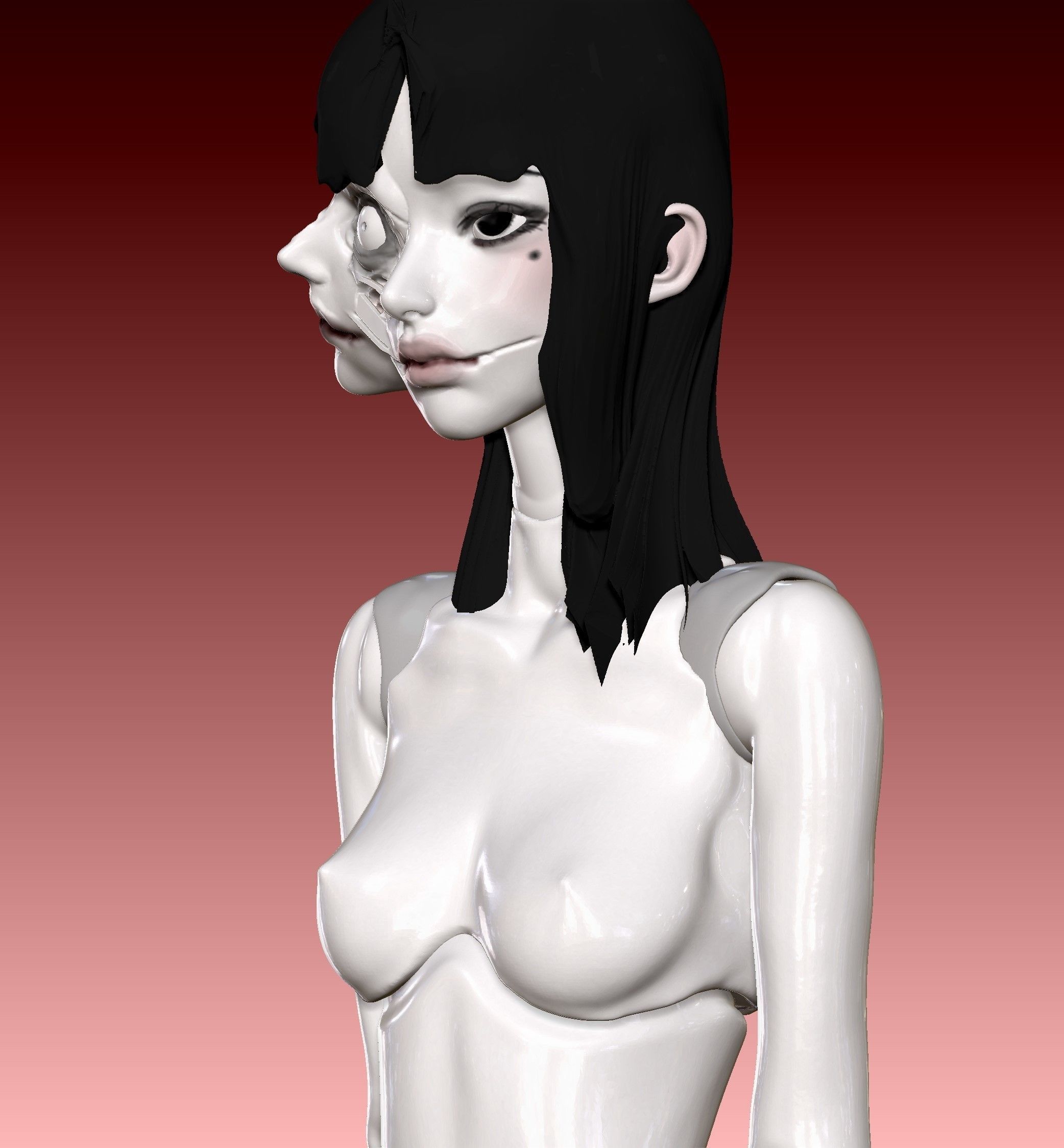 BJD girl doll inspired -Tomie by Junji Ito- 3D print model_9