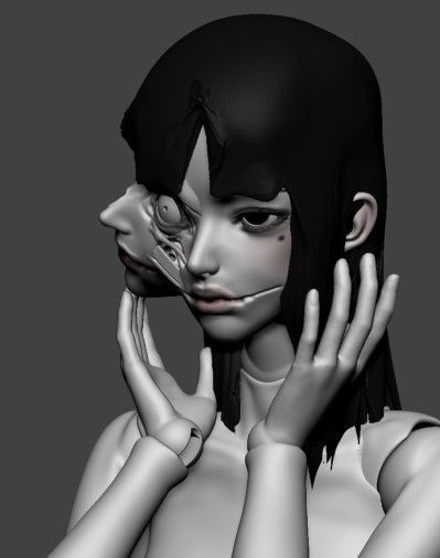 BJD girl doll inspired -Tomie by Junji Ito- 3D print model_10