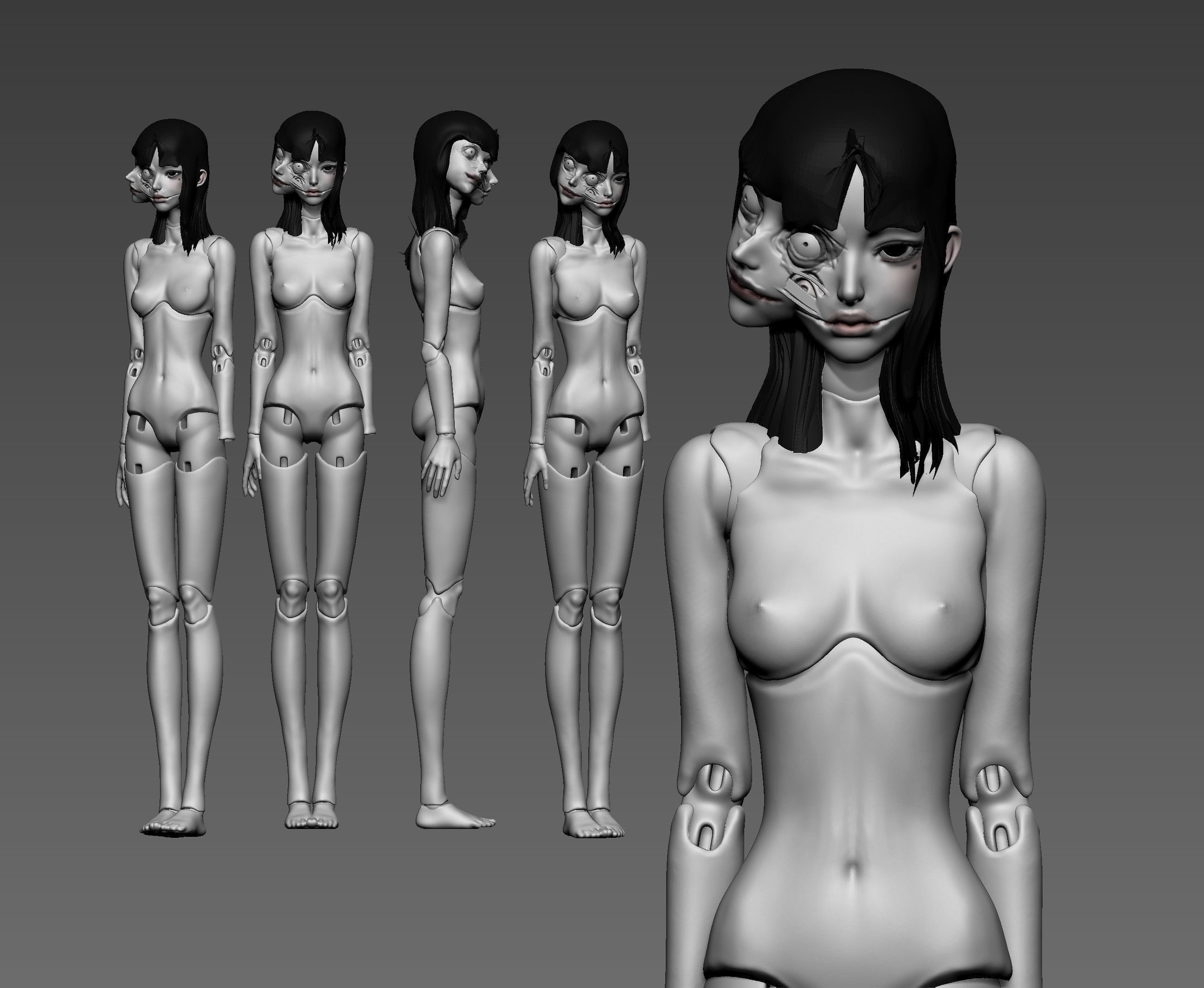 BJD girl doll inspired -Tomie by Junji Ito- 3D print model_3