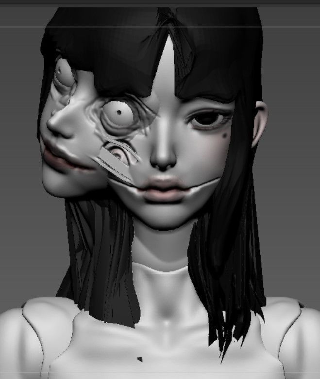 BJD girl doll inspired -Tomie by Junji Ito- 3D print model_15
