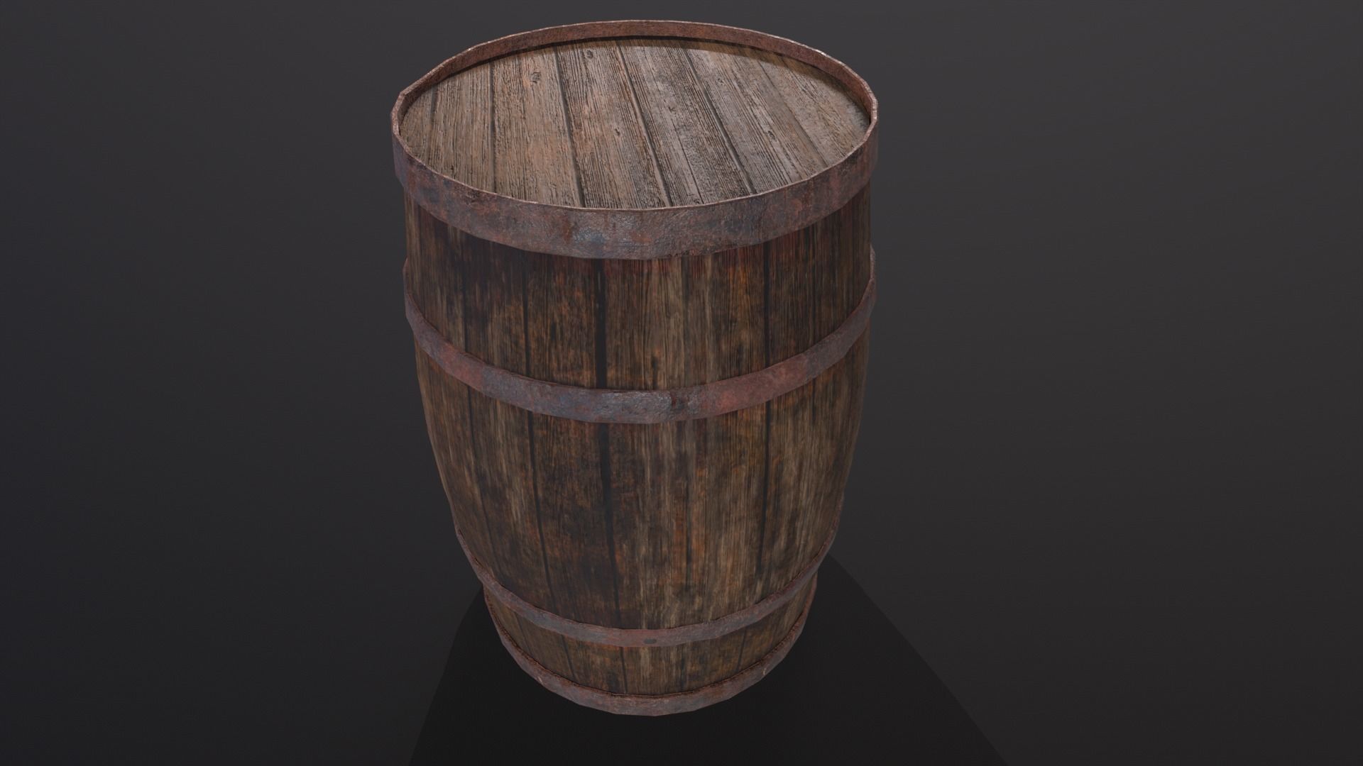 Rustic Old Barrel - Game Ready - Low Poly - PBR Low-poly 3D model_11