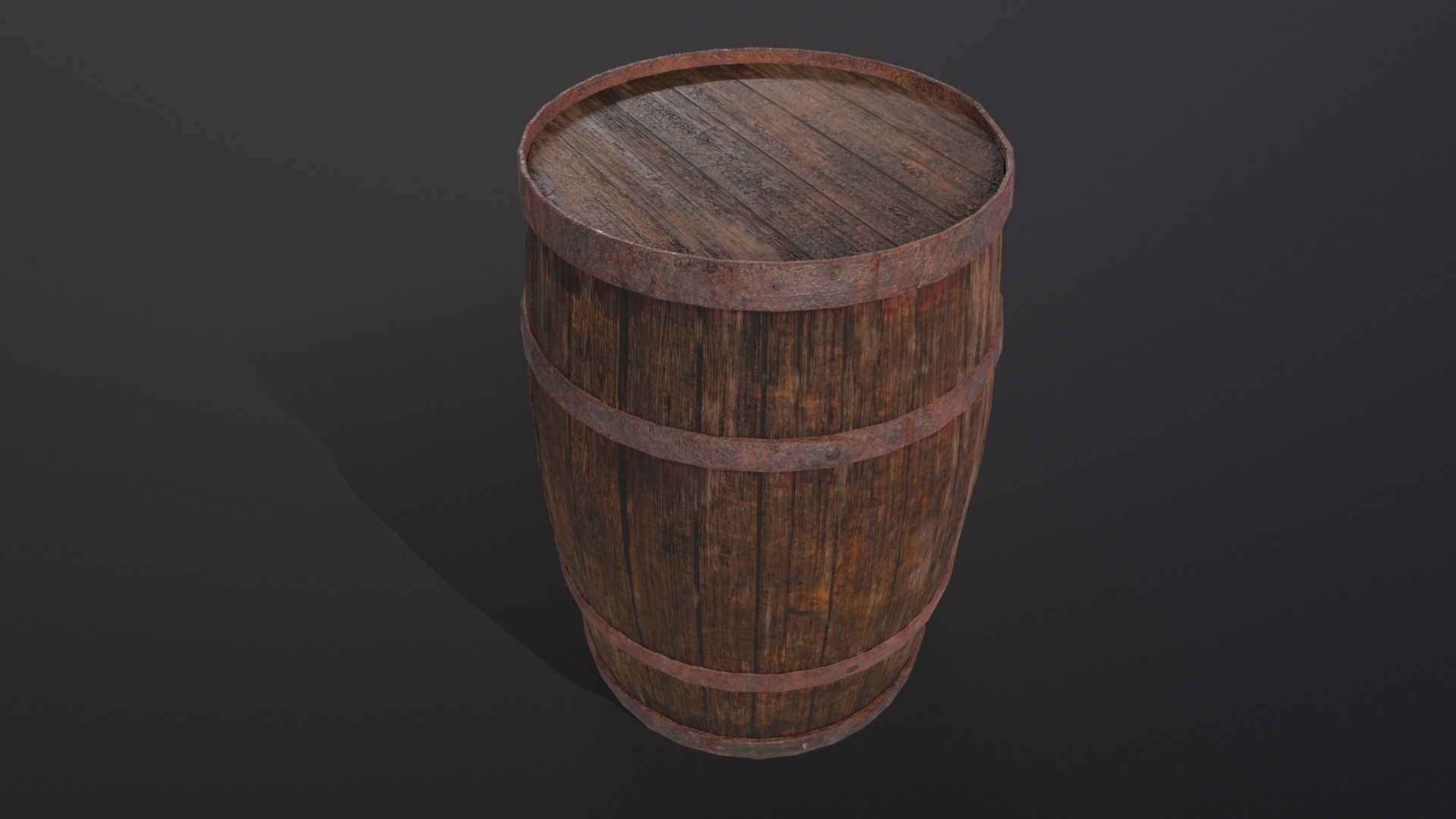 Rustic Old Barrel - Game Ready - Low Poly - PBR Low-poly 3D model_10