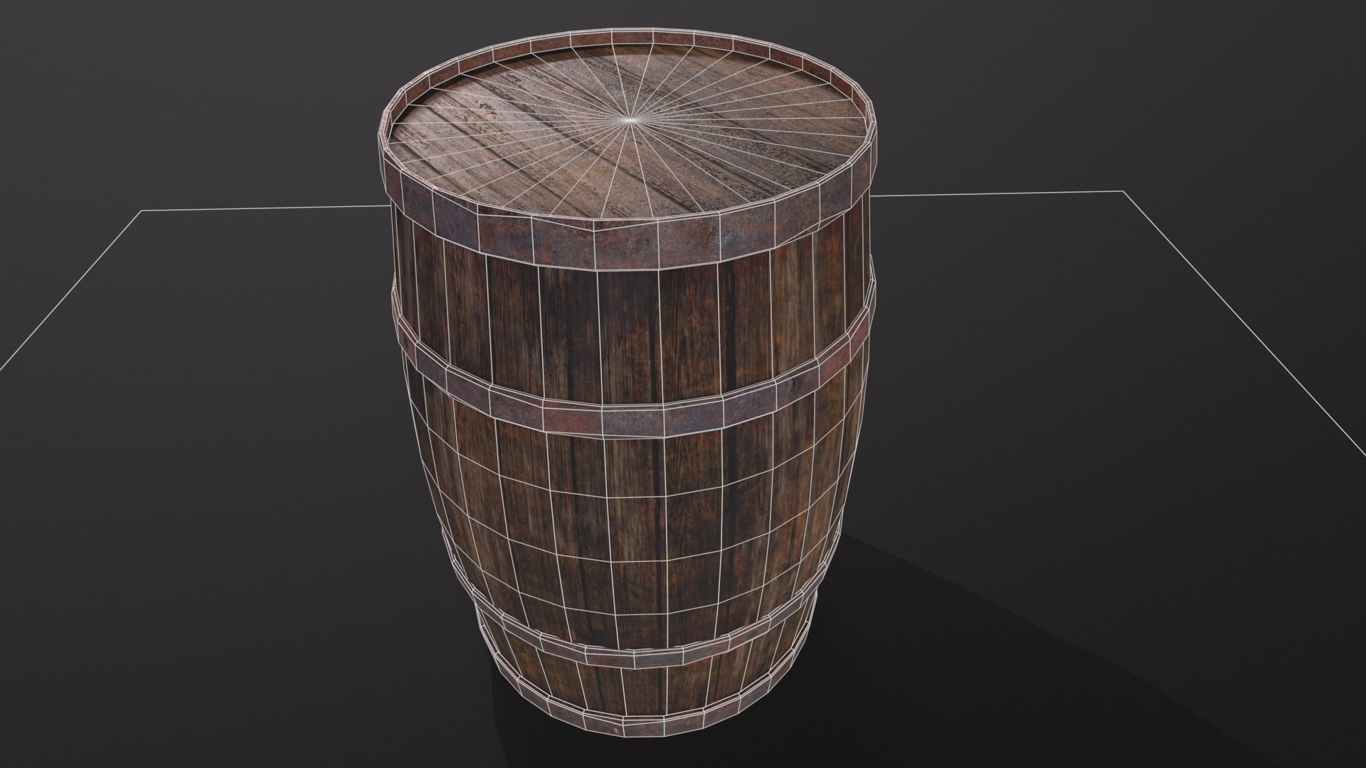 Rustic Old Barrel - Game Ready - Low Poly - PBR Low-poly 3D model_6