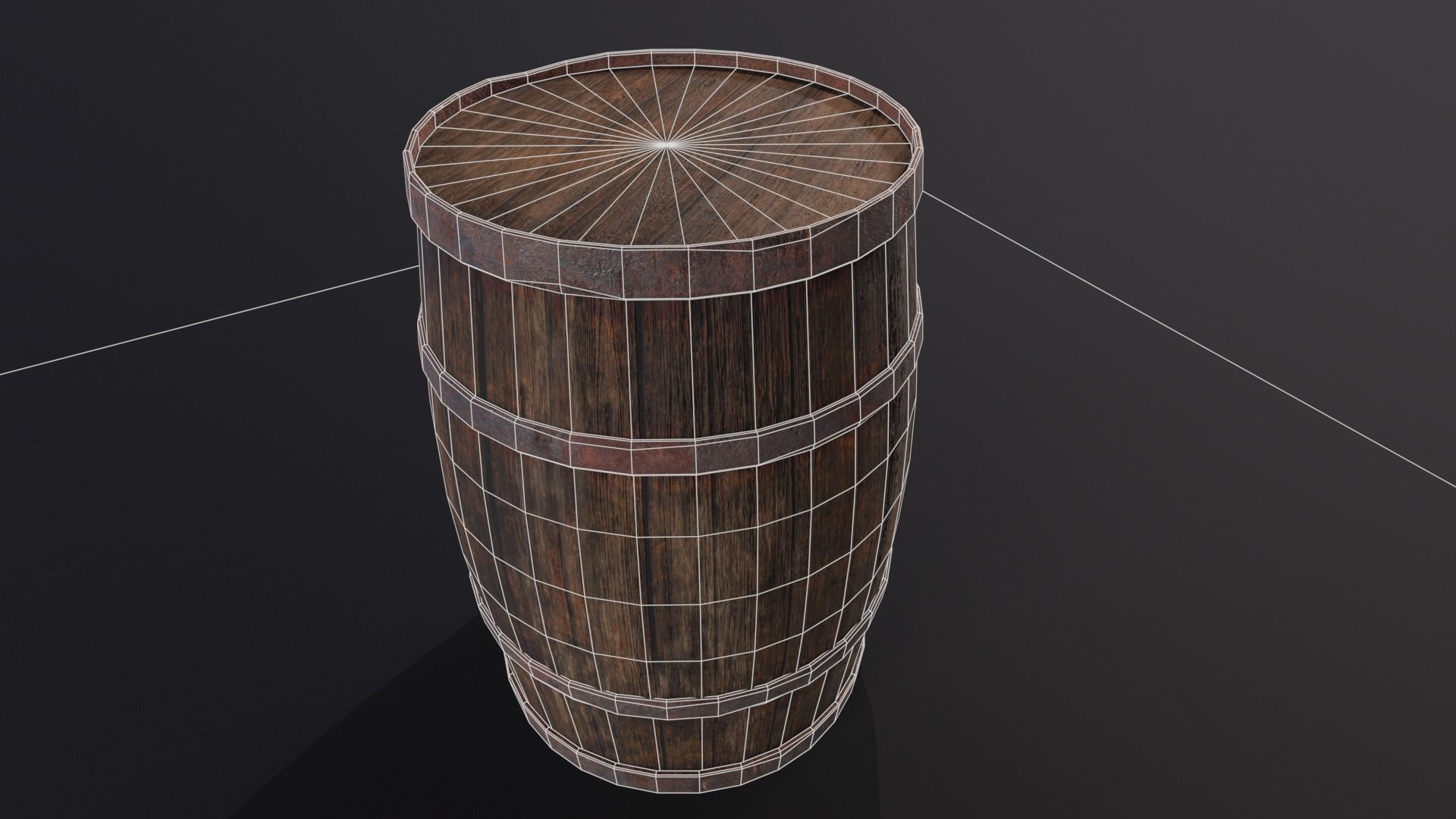 Rustic Old Barrel - Game Ready - Low Poly - PBR Low-poly 3D model_8