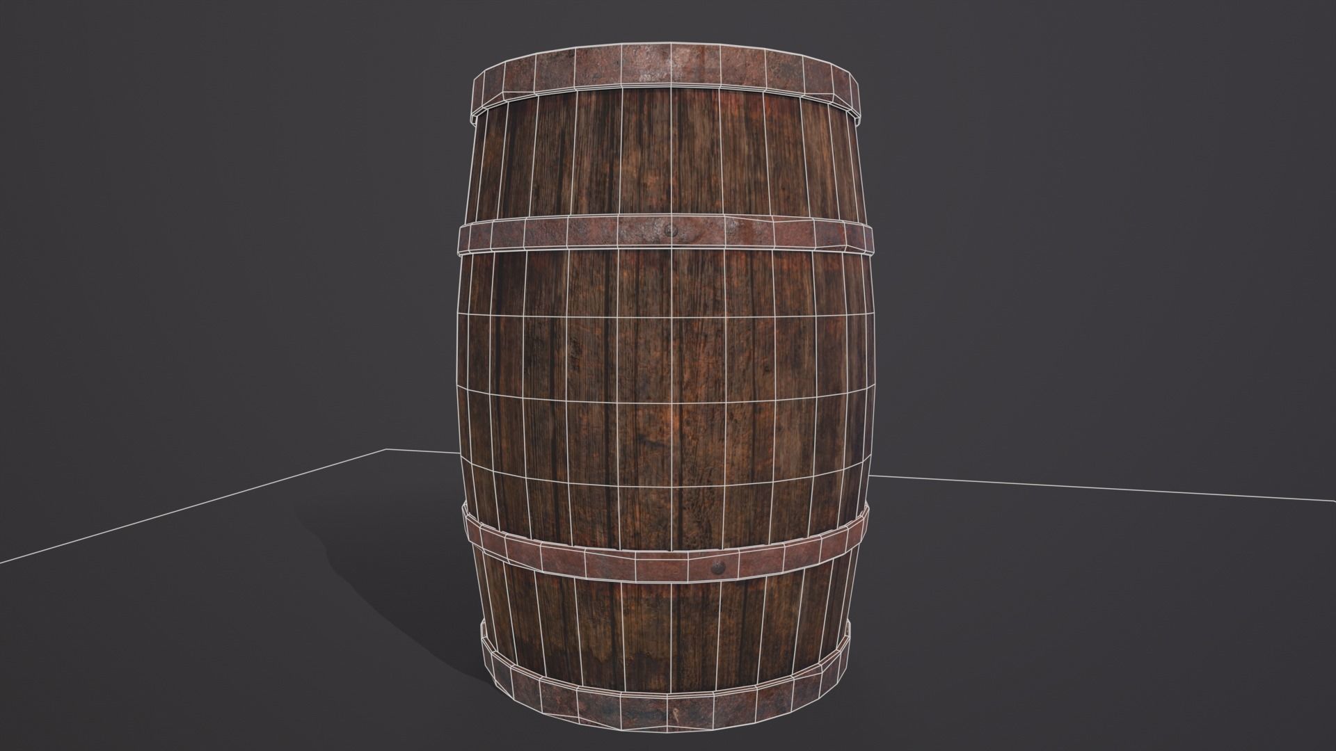 Rustic Old Barrel - Game Ready - Low Poly - PBR Low-poly 3D model_18