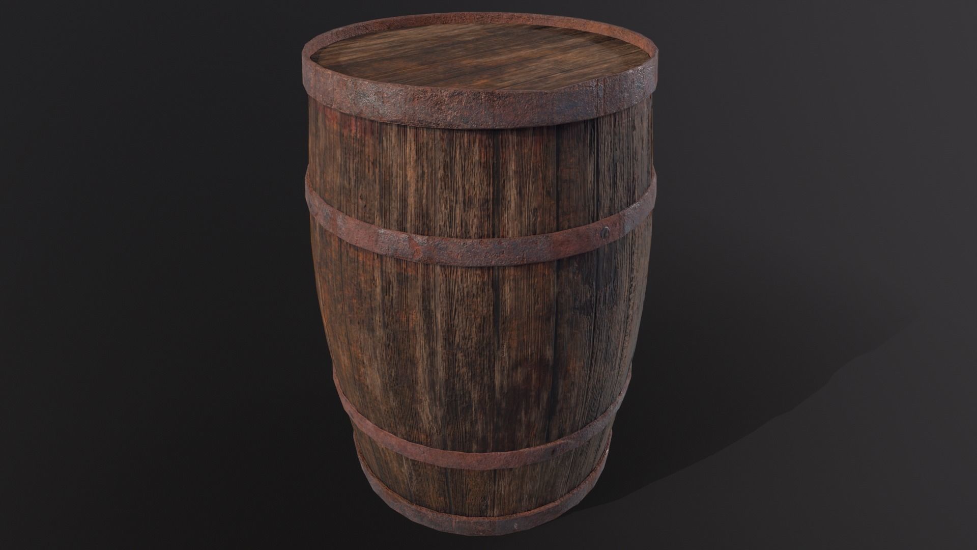 Rustic Old Barrel - Game Ready - Low Poly - PBR Low-poly 3D model_3