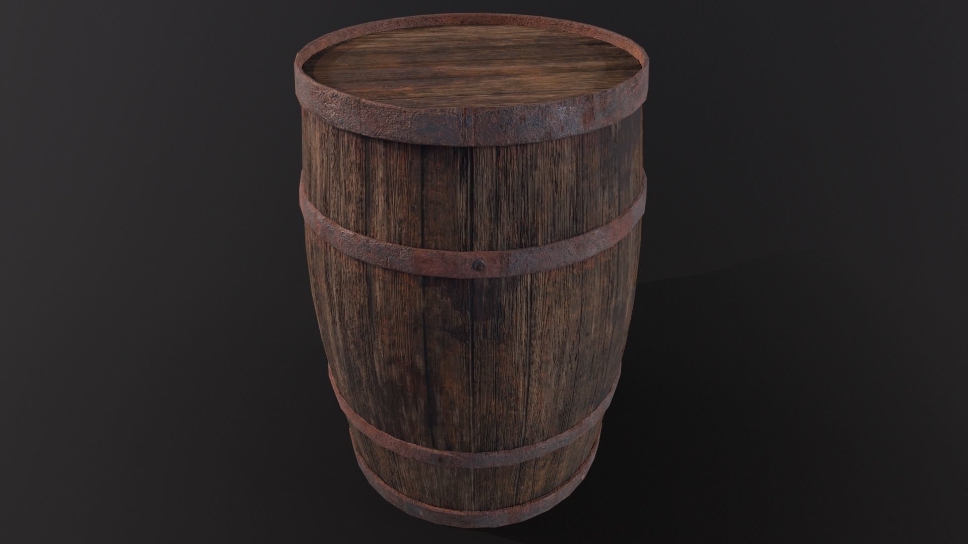 Rustic Old Barrel - Game Ready - Low Poly - PBR Low-poly 3D model_15