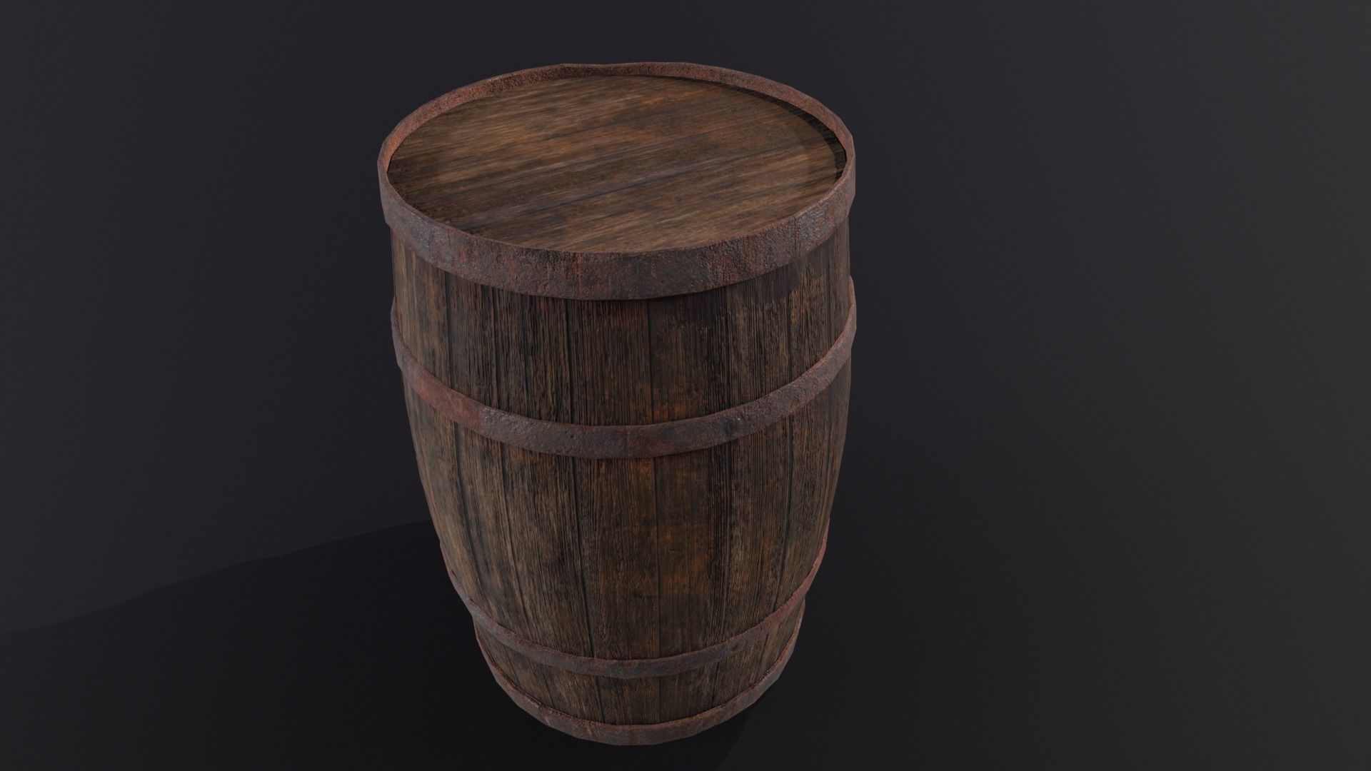 Rustic Old Barrel - Game Ready - Low Poly - PBR Low-poly 3D model_14